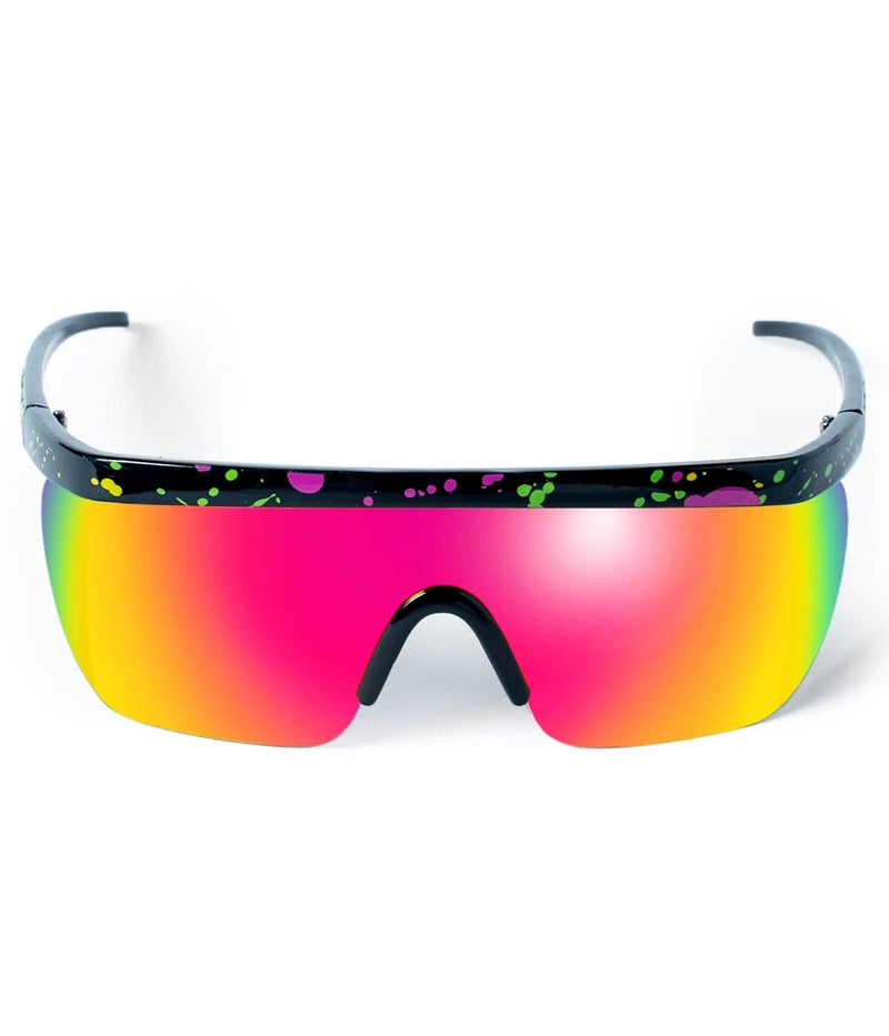 Tipsy Elves Black Neon Hundo P. Sport Style Reflective Sunglasses - Image 2